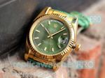 Best Quality Replica Rolex Day-Date Green Dial Green Leather Strap Watch